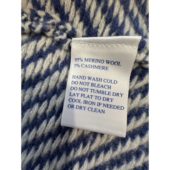 Southern Tide Blue Wool Cashmere Wrap Pocket Oversized Sweater Women’s Size M - Picture 11 of 11